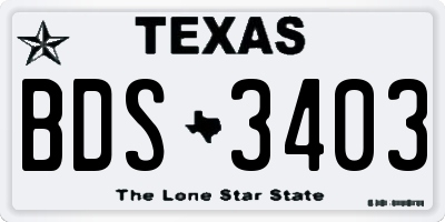 TX license plate BDS3403