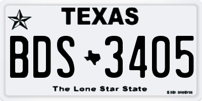 TX license plate BDS3405