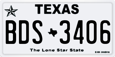 TX license plate BDS3406