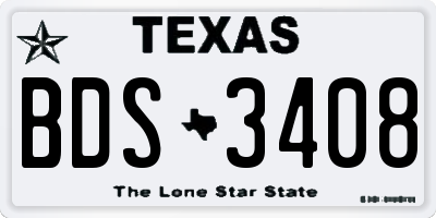 TX license plate BDS3408