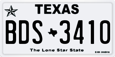 TX license plate BDS3410
