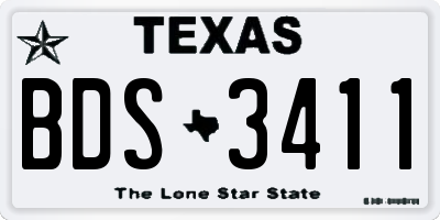 TX license plate BDS3411