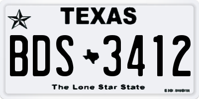 TX license plate BDS3412