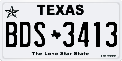 TX license plate BDS3413