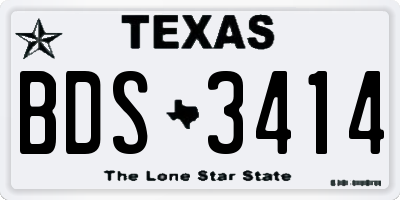 TX license plate BDS3414