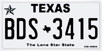 TX license plate BDS3415