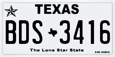 TX license plate BDS3416