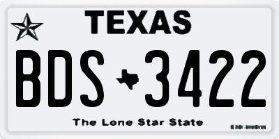 TX license plate BDS3422