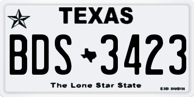 TX license plate BDS3423