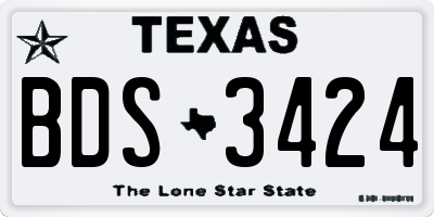 TX license plate BDS3424