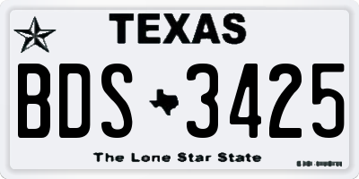 TX license plate BDS3425