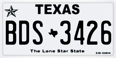 TX license plate BDS3426