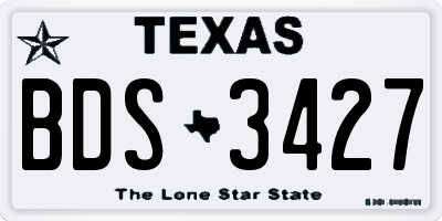 TX license plate BDS3427