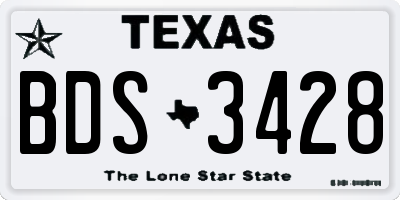 TX license plate BDS3428