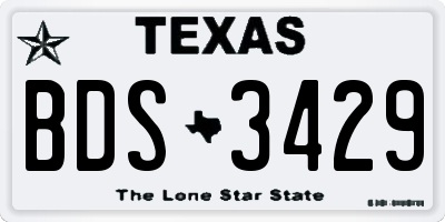 TX license plate BDS3429