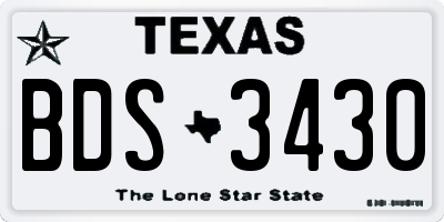 TX license plate BDS3430