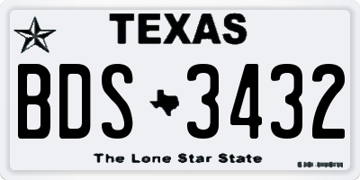 TX license plate BDS3432