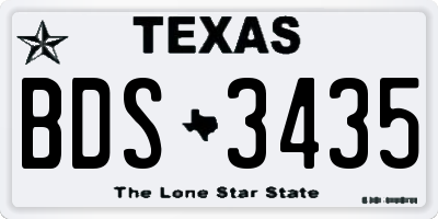TX license plate BDS3435