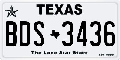 TX license plate BDS3436