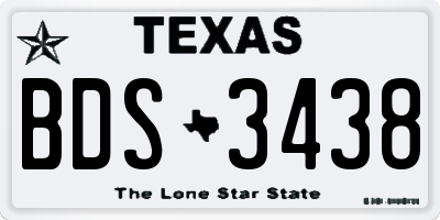 TX license plate BDS3438