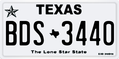 TX license plate BDS3440