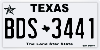 TX license plate BDS3441