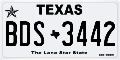 TX license plate BDS3442
