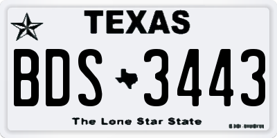 TX license plate BDS3443