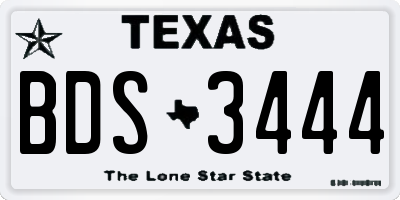 TX license plate BDS3444
