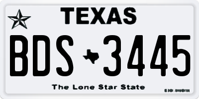 TX license plate BDS3445