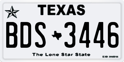 TX license plate BDS3446