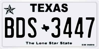 TX license plate BDS3447