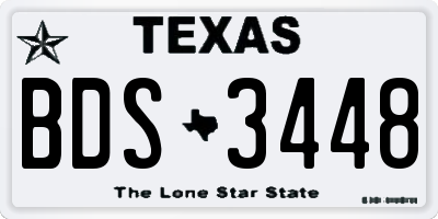 TX license plate BDS3448