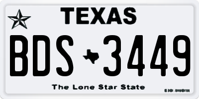 TX license plate BDS3449
