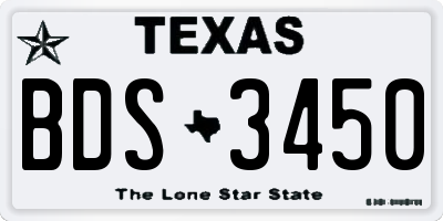 TX license plate BDS3450