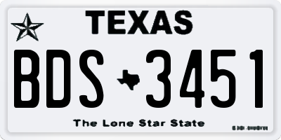 TX license plate BDS3451