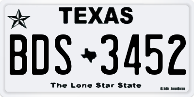 TX license plate BDS3452