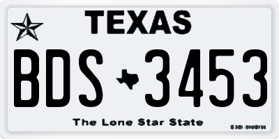 TX license plate BDS3453