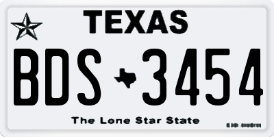 TX license plate BDS3454