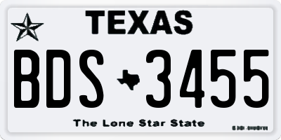 TX license plate BDS3455