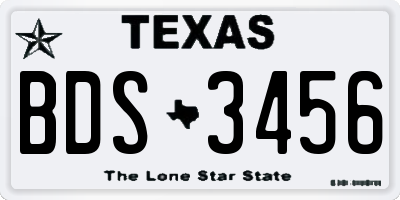 TX license plate BDS3456