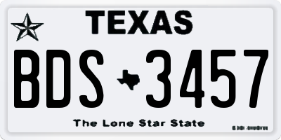 TX license plate BDS3457