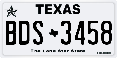 TX license plate BDS3458