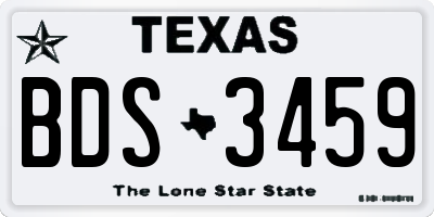 TX license plate BDS3459