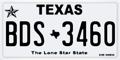 TX license plate BDS3460