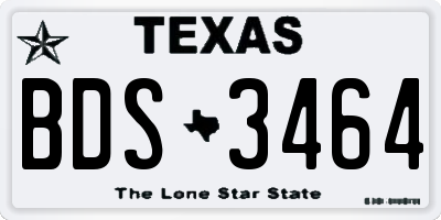 TX license plate BDS3464