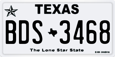 TX license plate BDS3468