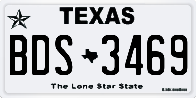 TX license plate BDS3469