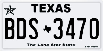 TX license plate BDS3470