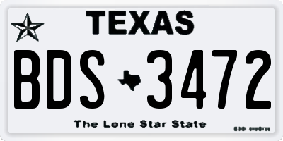 TX license plate BDS3472
